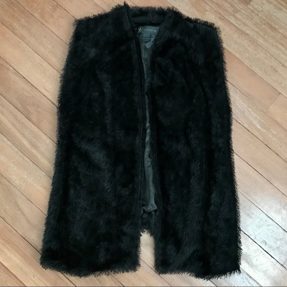 Kardashian Fab Faux Fur Black Vest
